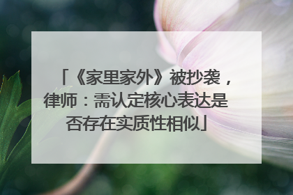 《家里家外》被抄袭，律师：需认定核心表达是否存在实质性相似