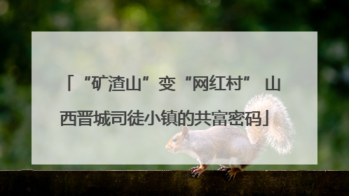 “矿渣山”变“网红村” 山西晋城司徒小镇的共富密码