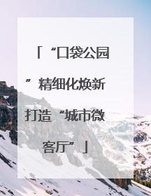 “口袋公园”精细化焕新打造“城市微客厅”