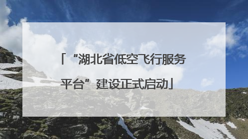 “湖北省低空飞行服务平台”建设正式启动