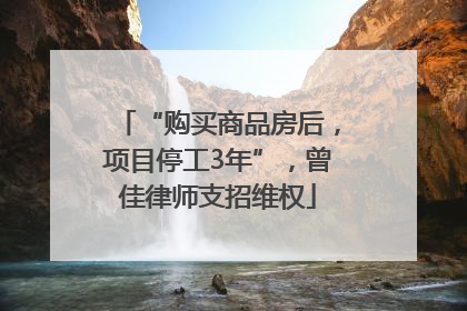 “购买商品房后，项目停工3年”，曾佳律师支招维权