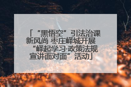 “黑悟空”引法治课新风尚 枣庄峄城开展“峄起学习·政策法规宣讲面对面”活动