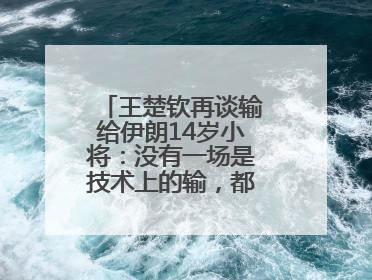 王楚钦再谈输给伊朗14岁小将：没有一场是技术上的输，都是心理上的输
