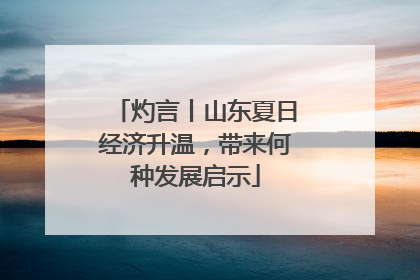 灼言丨山东夏日经济升温，带来何种发展启示