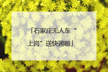 石家庄无人车“上岗”送快递啦