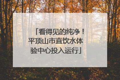 看得见的纯净！平顶山市直饮水体验中心投入运行