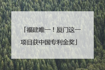 福建唯一！厦门这一项目获中国专利金奖