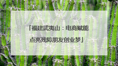 福建武夷山：电商赋能 点亮残障朋友创业梦