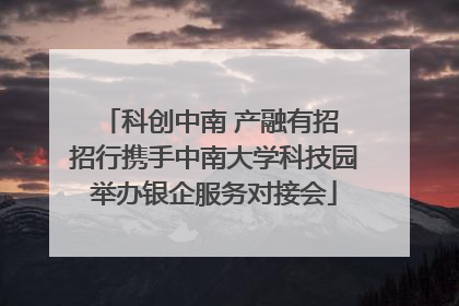 科创中南 产融有招 招行携手中南大学科技园举办银企服务对接会