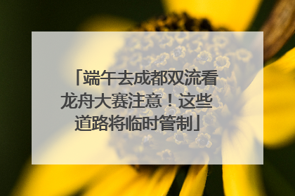 端午去成都双流看龙舟大赛注意！这些道路将临时管制