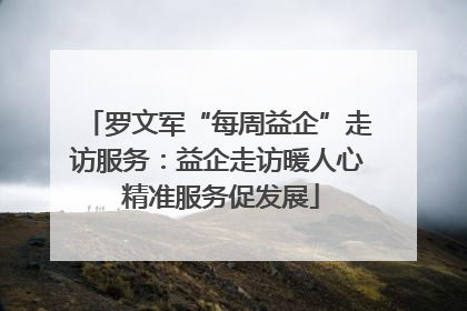 罗文军“每周益企”走访服务：益企走访暖人心 精准服务促发展