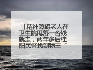 精神障碍老人在卫生院甩落一沓钱就走，两年多后桂阳民警找到物主“完璧归赵”