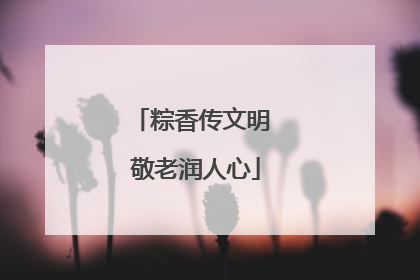 粽香传文明 敬老润人心