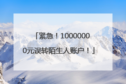 紧急！10000000元误转陌生人账户！