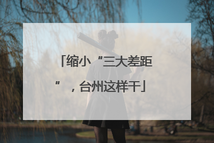 缩小“三大差距”，台州这样干