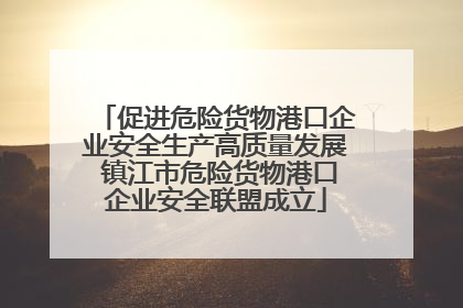 促进危险货物港口企业安全生产高质量发展 镇江市危险货物港口企业安全联盟成立