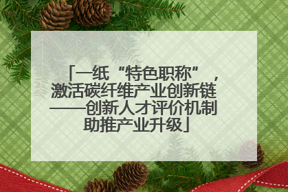 一纸“特色职称”，激活碳纤维产业创新链——创新人才评价机制 助推产业升级