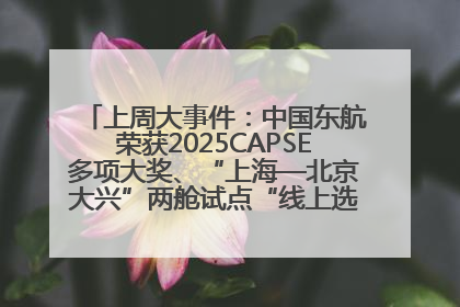 上周大事件：中国东航荣获2025CAPSE多项大奖、“上海—北京大兴”两舱试点“线上选餐”、携手菜鸟推进航空维修数字化转型