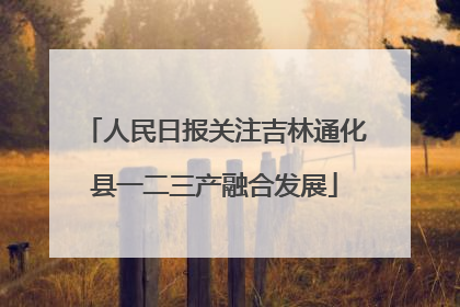 人民日报关注吉林通化县一二三产融合发展
