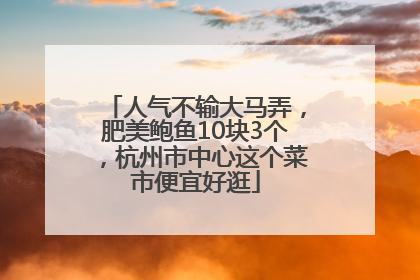 人气不输大马弄，肥美鲍鱼10块3个，杭州市中心这个菜市便宜好逛