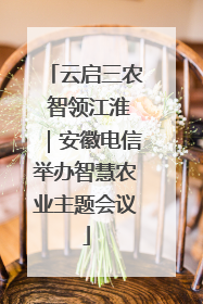 云启三农 智领江淮｜安徽电信举办智慧农业主题会议