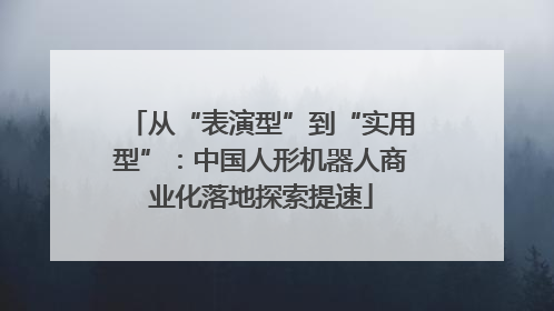 从“表演型”到“实用型”：中国人形机器人商业化落地探索提速