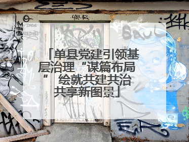 单县党建引领基层治理“谋篇布局” 绘就共建共治共享新图景