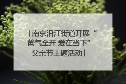 南京沿江街道开展“爸气全开 爱在当下”父亲节主题活动