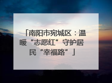 南阳市宛城区：温暖“志愿红”守护居民“幸福路”