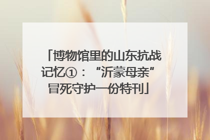 博物馆里的山东抗战记忆①:“沂蒙母亲”冒死守护一份特刊