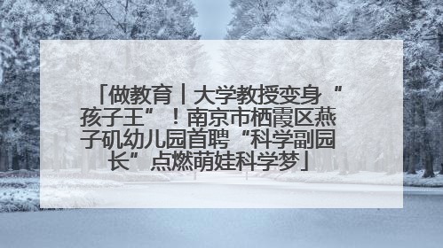 做教育︱大学教授变身“孩子王”！南京市栖霞区燕子矶幼儿园首聘“科学副园长”点燃萌娃科学梦