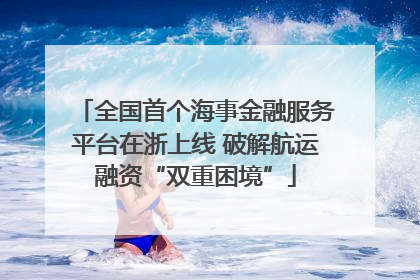 全国首个海事金融服务平台在浙上线 破解航运融资“双重困境”