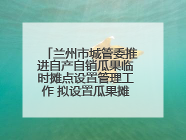 兰州市城管委推进自产自销瓜果临时摊点设置管理工作 拟设置瓜果摊点2000余个