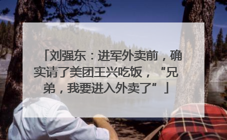 刘强东：进军外卖前，确实请了美团王兴吃饭，“兄弟，我要进入外卖了”