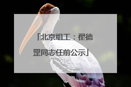 北京组工：翟德罡同志任前公示