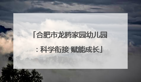 合肥市龙腾家园幼儿园：科学衔接 赋能成长