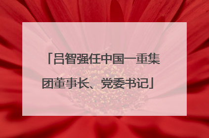 吕智强任中国一重集团董事长、党委书记