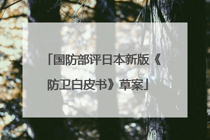 国防部评日本新版《防卫白皮书》草案