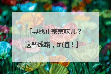 寻找正宗京味儿？这些线路，地道！