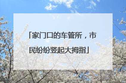 家门口的车管所，市民纷纷竖起大拇指