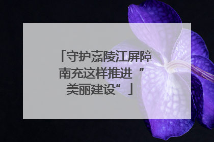 守护嘉陵江屏障 南充这样推进“美丽建设”