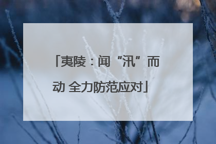 夷陵：闻“汛”而动 全力防范应对
