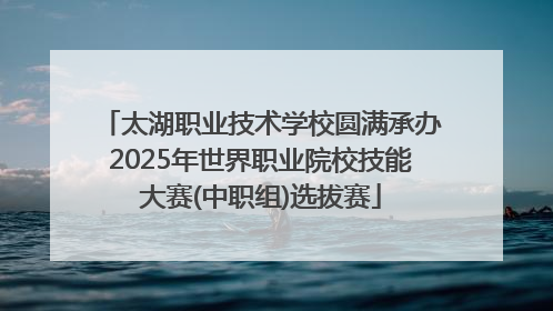 太湖职业技术学校圆满承办2025年世界职业院校技能大赛(中职组)选拔赛