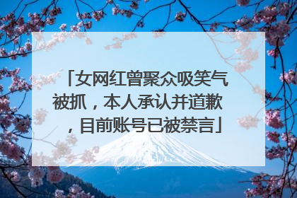 女网红曾聚众吸笑气被抓，本人承认并道歉，目前账号已被禁言