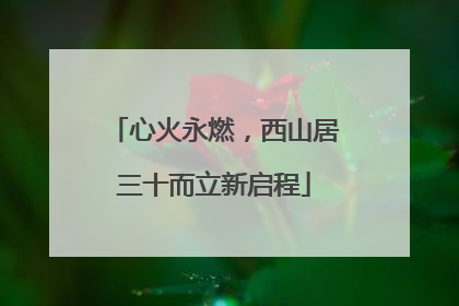 心火永燃，西山居三十而立新启程