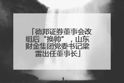 德邦证券董事会改组后“换帅”，山东财金集团党委书记梁雷出任董事长