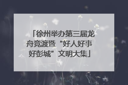 徐州举办第三届龙舟竞渡暨“好人好事好彭城”文明大集