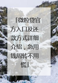 微粒贷官方入口及还款方式详细介绍，急用钱周转不用慌