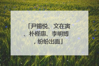 尹锡悦、文在寅、朴槿惠、李明博，纷纷出面