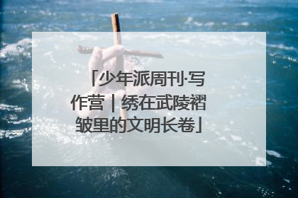 少年派周刊·写作营｜绣在武陵褶皱里的文明长卷